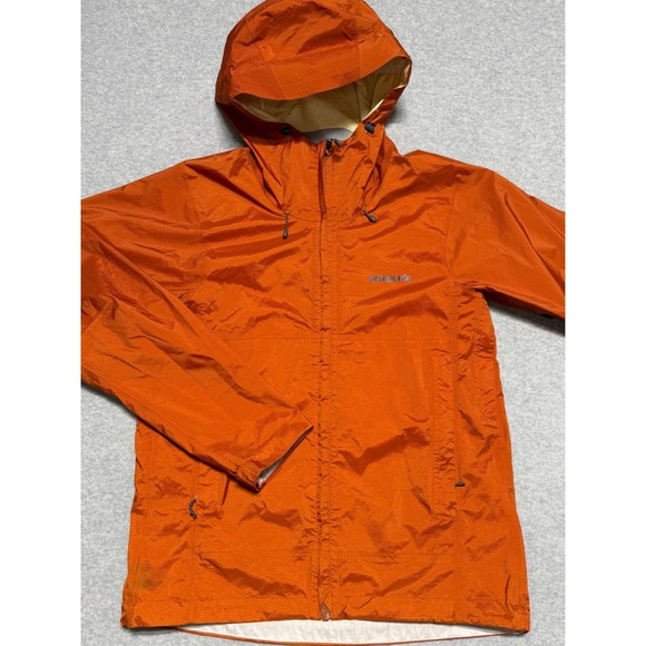 Patagonia Mens Orange Ripstop Nylon Hooded Rain Jacket Shell Small Waterproof
